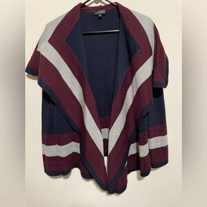 The Limited Maroon and Gray Open Front Cardigan